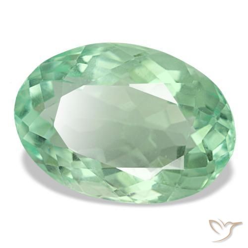 Fluorita verde natural de 11,73 ct, corte óvalo, VS