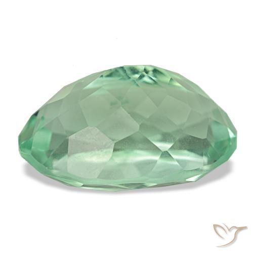 Fluorita verde natural de 11,73 ct, corte óvalo, VS