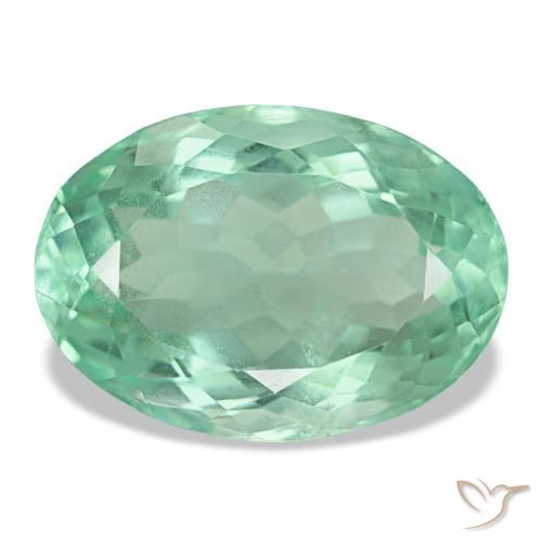Fluorita verde de 14,51 ct, ovalado, VS