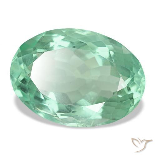 Fluorita verde natural de 14,51 ct, corte óvalo, VS