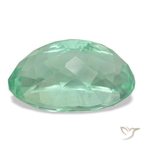 Fluorita verde natural de 14,51 ct, corte óvalo, VS