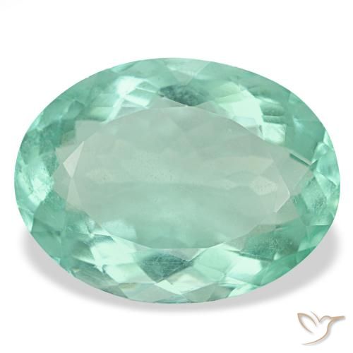 Fluorita turquesa de 23,22 ct, ovalado, VS