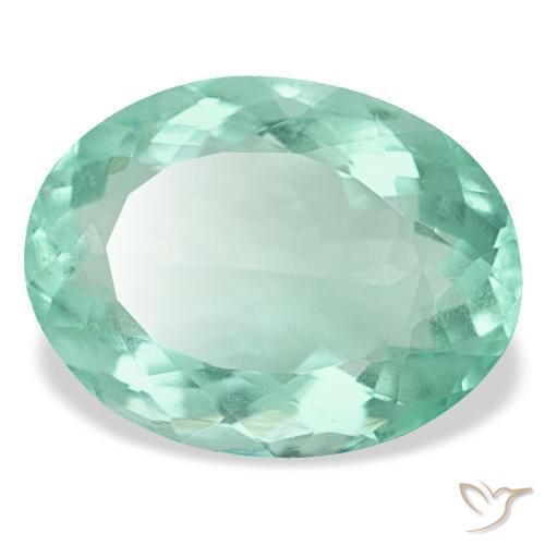 Fluorita turquesa natural de 23,22 ct, corte óvalo, VS