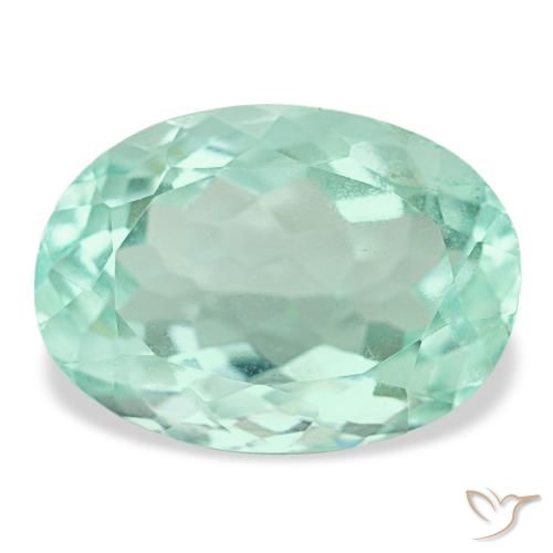 Fluorita turquesa natural de 8,18 ct, corte óvalo, VVS-VS