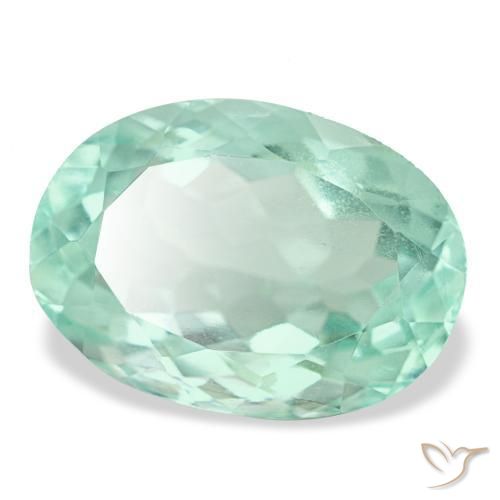Fluorita turquesa natural de 8,18 ct, corte óvalo, VVS-VS