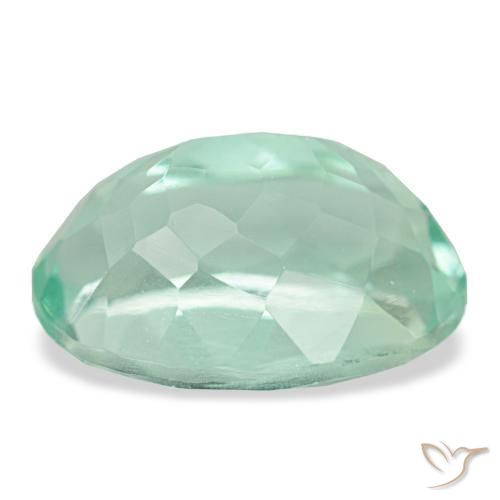 Fluorita turquesa natural de 8,18 ct, corte óvalo, VVS-VS
