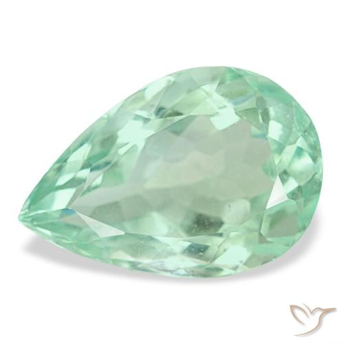 Fluorita turquesa natural de 9,02 ct, en forma de pera, VVS-VS