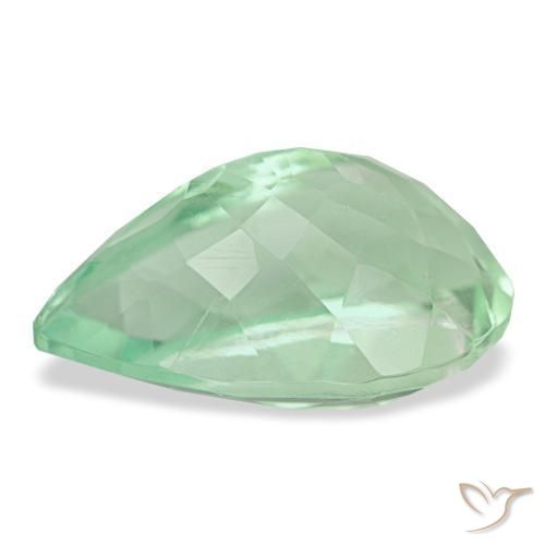 Fluorita turquesa natural de 9,02 ct, en forma de pera, VVS-VS