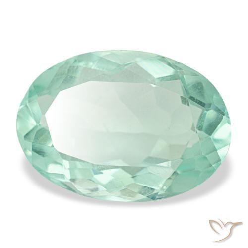 Fluorita turquesa natural de 8,57 ct, corte óvalo, VVS-VS