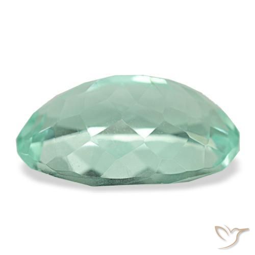 Fluorita turquesa natural de 8,57 ct, corte óvalo, VVS-VS