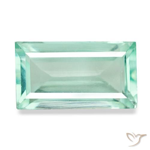 Fluorita turquesa de 6,18 ct, baguette, VVS-VS