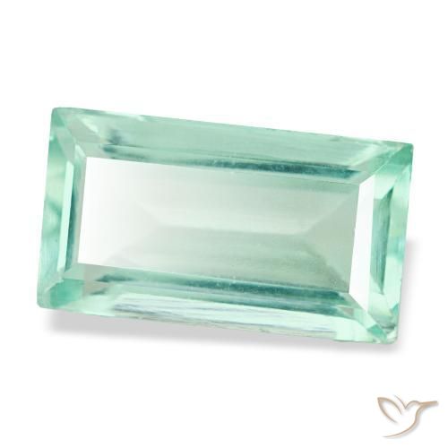 Fluorita turquesa natural de 6,18 ct, baguette, VVS-VS
