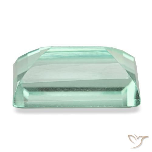 Fluorita turquesa natural de 6,18 ct, baguette, VVS-VS