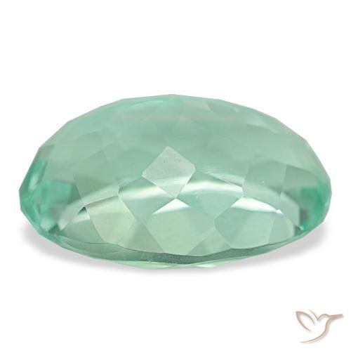 Fluorita turquesa natural de 14,55 ct, corte óvalo, VVS-VS