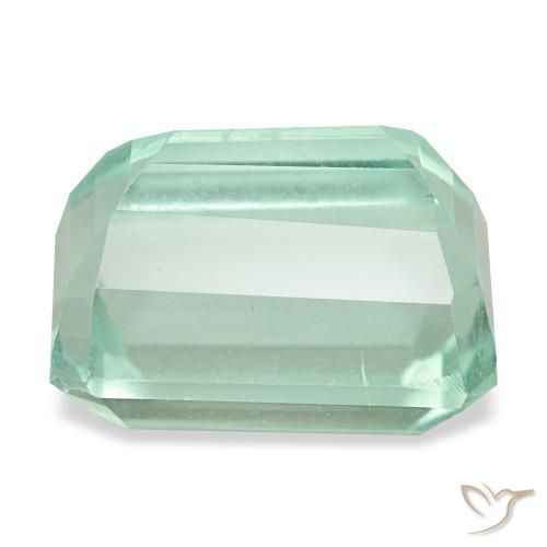 Fluorita turquesa natural de 9,24 ct, corte esmeralda, VVS-VS