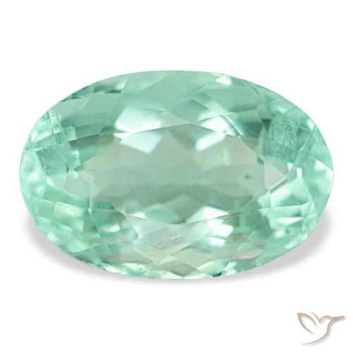 Fluorita turquesa de 9,72 ct, ovalado, VVS-VS