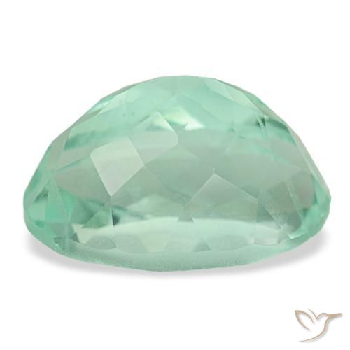 Fluorita turquesa natural de 9,72 ct, corte óvalo, VVS-VS