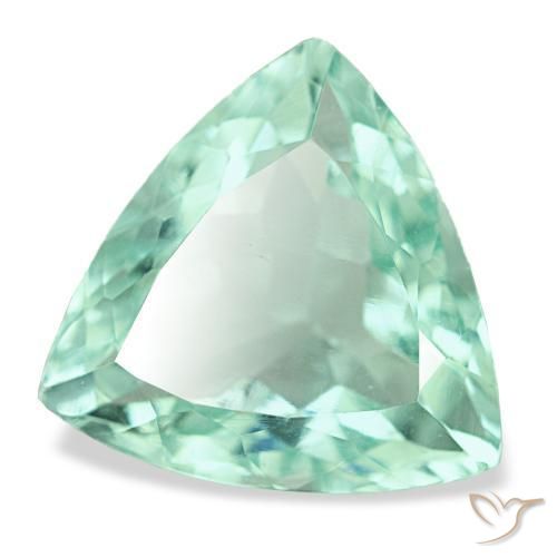 Fluorita turquesa natural de 6,54 ct, trillón, VVS-VS