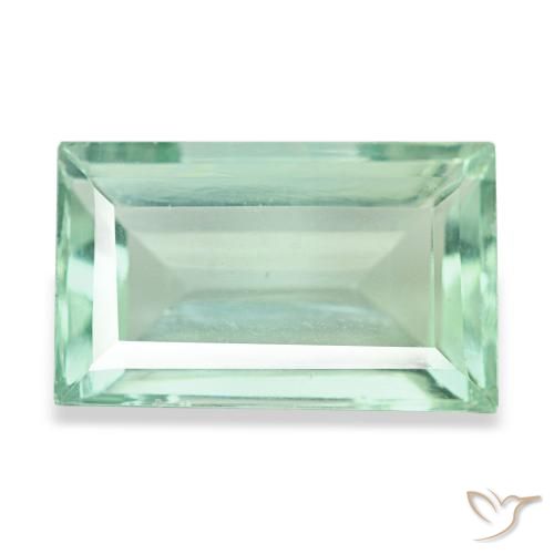 Fluorita turquesa natural de 4,82 ct, baguette, VVS-VS