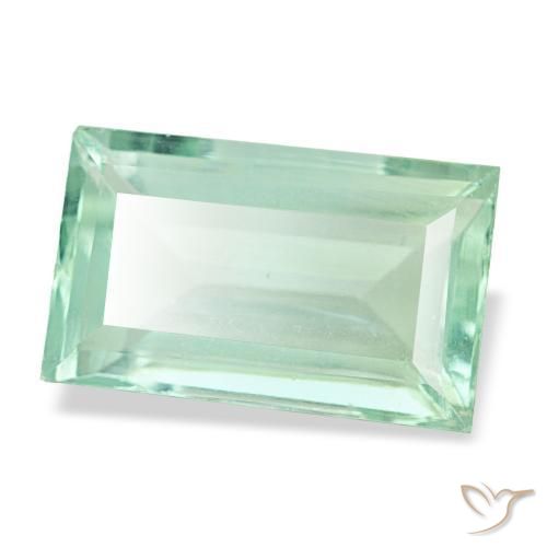 Fluorita turquesa natural de 4,82 ct, baguette, VVS-VS