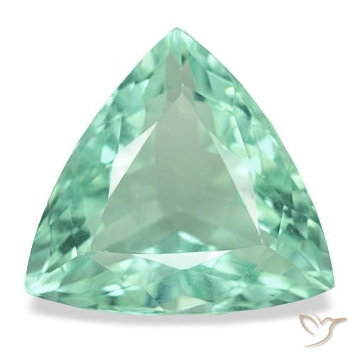 Fluorita turquesa natural de 12,67 ct, trillón, VVS