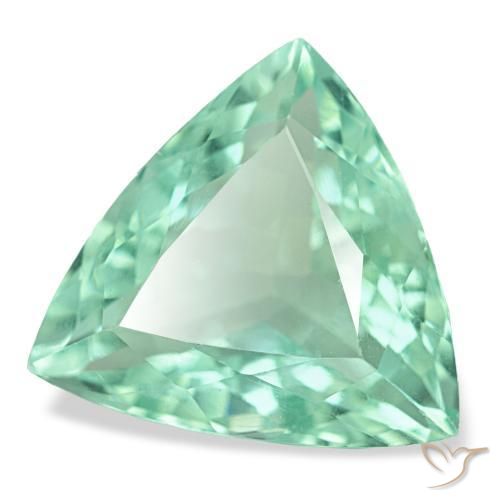 Fluorita turquesa natural de 12,67 ct, trillón, VVS