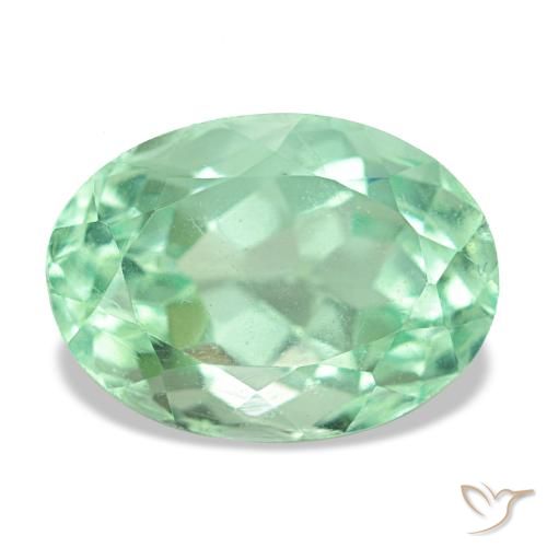 Fluorita verde natural de 4,87 ct, corte óvalo, VS