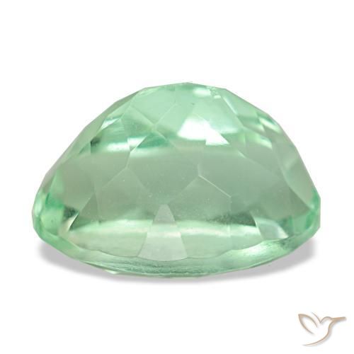 Fluorita verde natural de 4,87 ct, corte óvalo, VS