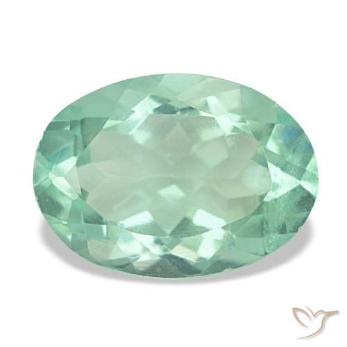 Fluorita verde natural de 4,20 ct, corte óvalo, VS