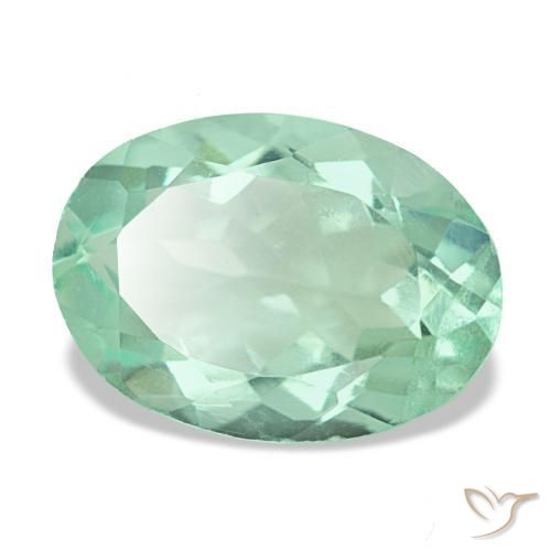 Fluorita verde natural de 4,20 ct, corte óvalo, VS