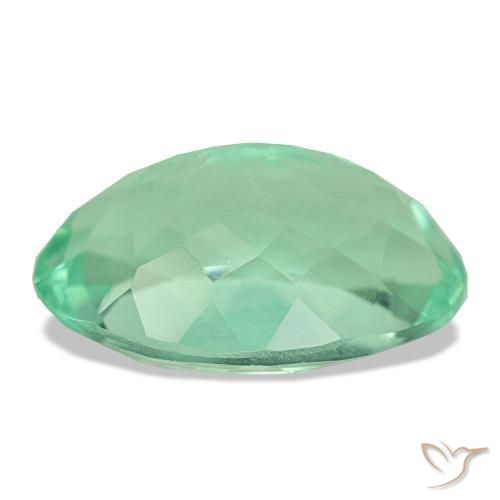 Fluorita verde natural de 12,36 ct, corte óvalo, VS