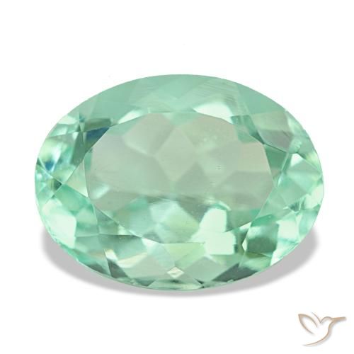 Fluorita verde natural de 7,08 ct, corte óvalo, VS