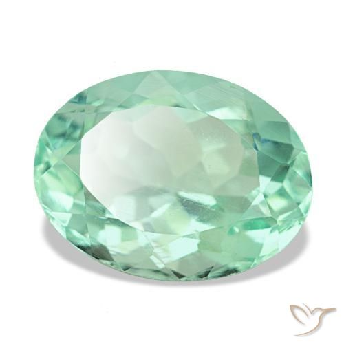 Fluorita verde natural de 7,08 ct, corte óvalo, VS