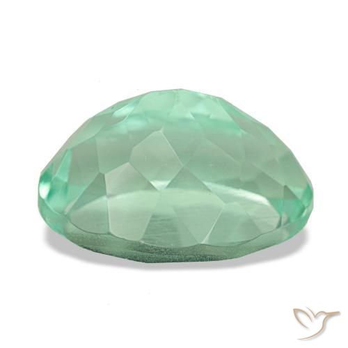 Fluorita verde natural de 7,08 ct, corte óvalo, VS