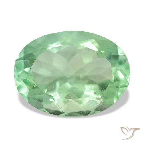 Fluorita verde de 6,46 ct, ovalado, VS