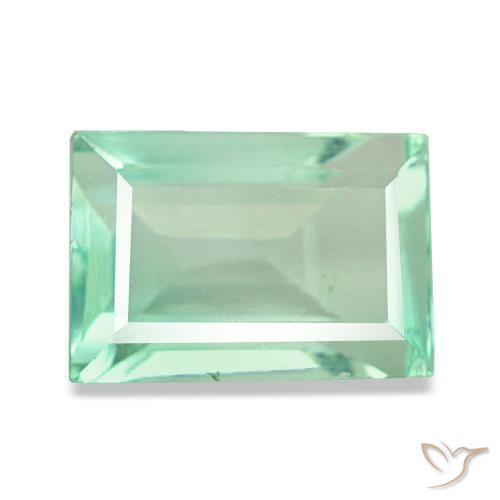 Fluorita verde natural de 3,81 ct, baguette, VS