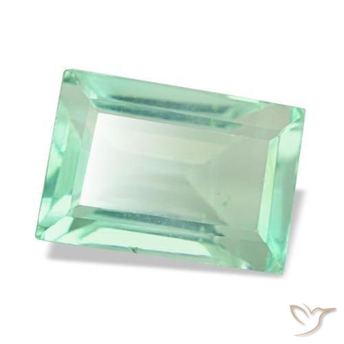 Fluorita verde natural de 3,81 ct, baguette, VS