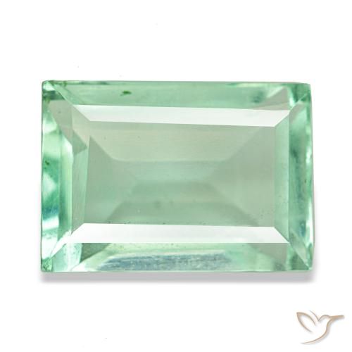 Fluorita verde natural de 6,19 ct, baguette, VS