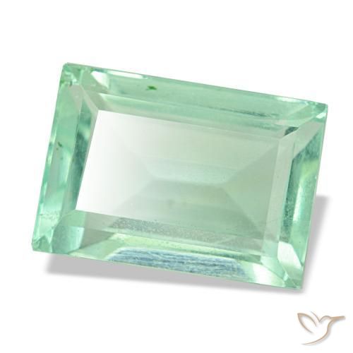 Fluorita verde natural de 6,19 ct, baguette, VS