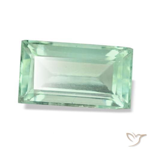 Fluorita verde natural de 3,02 ct, baguette, VS