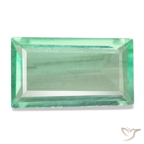 Fluorita verde natural de 7,49 ct, baguette, VS