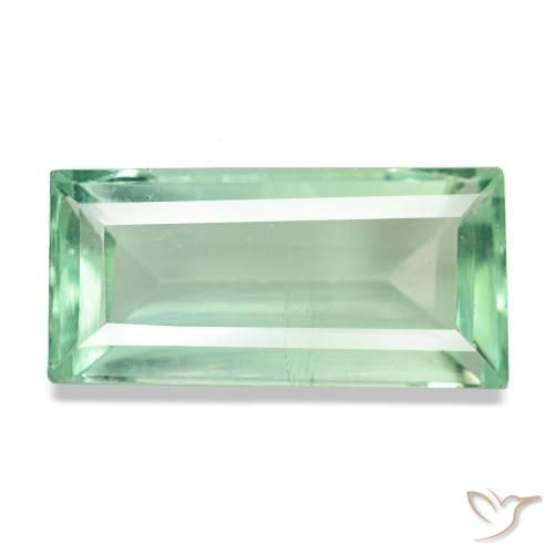 Fluorita verde natural de 5,33 ct, baguette, VS