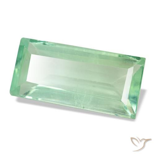 Fluorita verde natural de 5,33 ct, baguette, VS