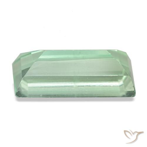 Fluorita verde natural de 5,33 ct, baguette, VS