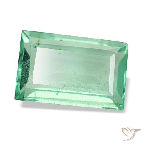 Fluorita verde natural de 2,95 ct, baguette, VS