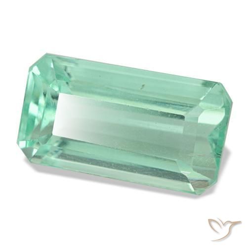 Fluorita verde natural de 10,06 ct, corte esmeralda, VVS-VS