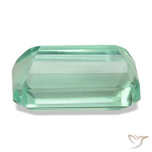 Fluorita verde natural de 10,06 ct, corte esmeralda, VVS-VS