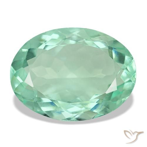 Fluorita verde de 8,91 ct, ovalado, VVS-VS