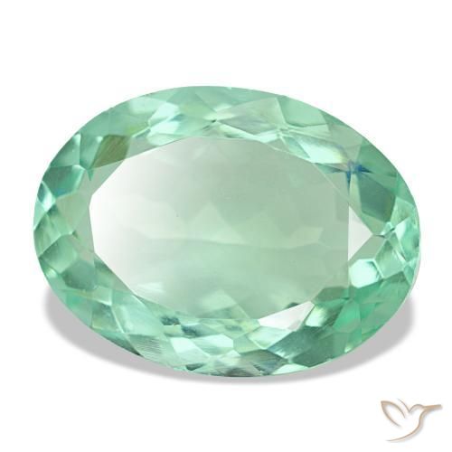 Fluorita verde natural de 8,91 ct, corte óvalo, VVS-VS