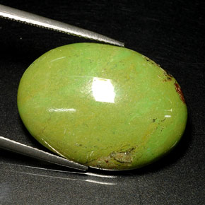 Gaspeita verde natural de 18,18 ct, corte óvalo, opaco